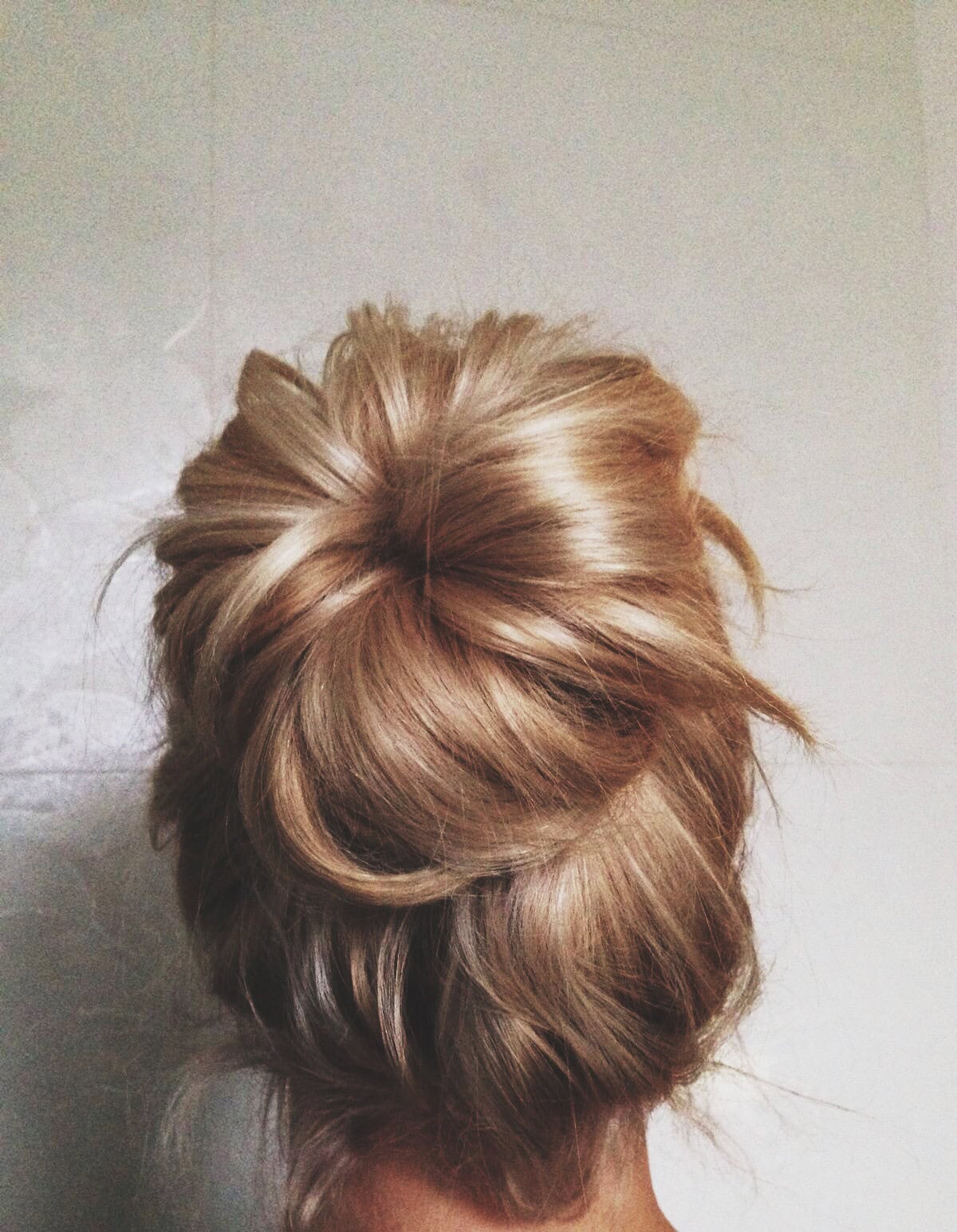 Sock bun hairdo
