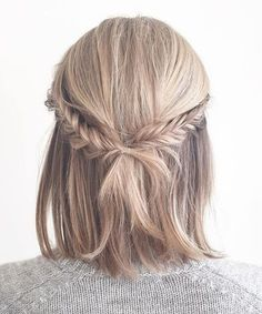 Half-back hairdo with fishtail braids